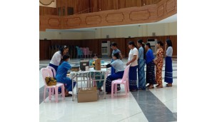 သမဝါယမနှင့်စီမံခန့်ခွဲမှုပညာတက္ကသိုလ်(သန်လျင်) ကိုဗစ်-၁၉ ရောဂါကာကွယ်ဆေး (ပဥ္စမအကြိမ်) ထိုးနှံခြင်း